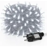 Rosikey 30M 300LEDs 8 Modi Lichterkette Strom, Timer, Merkfunktion, LED Weihnachten Lichterkette Party Deko Licht Weihnachtsbaum Garten Beleuchtung, Weiß
