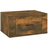 Décoshop26 - Wandmontierter Nachttisch mit Schublade 50 x 36 x 25 cm braunes Holzwerkstoff DEC034262