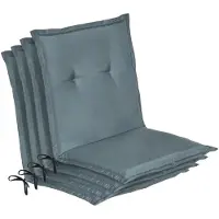 Beautissu 4er Set Niedriglehner Auflage Loft NL, 100x50x6cm, Taubenblau