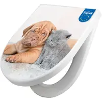Banjado WC Sitz mit Absenkautomatik D Form Motiv Hund und Katze [TDW3 12031]