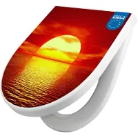 Banjado WC Sitz mit Absenkautomatik D Form Motiv Sonnenuntergang [TDW3 10023]