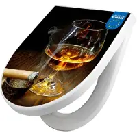 Banjado WC Sitz mit Absenkautomatik D Form Motiv Whiskey & Cigar [TDW3 10163]