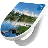 Banjado WC Sitz mit Absenkautomatik D Form Motiv Gebirgssee [TDW3 12262]