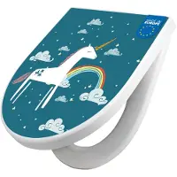 Banjado WC Sitz mit Absenkautomatik D Form Motiv Einhorn [TDW3 12494]