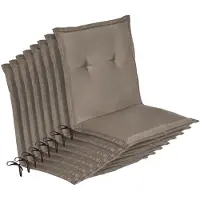 Beautissu 8er Set Niedriglehner Auflage Gartenstuhl Loft NL, 100x50x6cm, Taupe