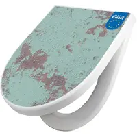 Banjado WC Sitz mit Absenkautomatik D Form Motiv Blaue Struktur [TDW3 11494]