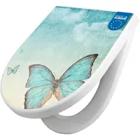 Banjado WC Sitz mit Absenkautomatik D Form Motiv Blaue Schmetterlinge [TDW3 10657]