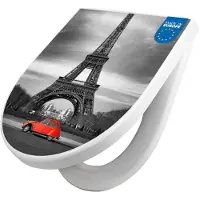 Banjado WC Sitz mit Absenkautomatik D Form Motiv Paris [TDW3 10062]