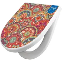 Banjado WC Sitz mit Absenkautomatik D Form Motiv Rosetten [TDW3 10756]