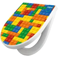 Banjado WC Sitz mit Absenkautomatik D Form Motiv Bausteine [TDW3 12142]