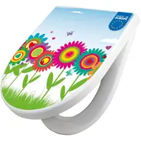 Banjado WC Sitz mit Absenkautomatik D Form Motiv Bunte Blumen [TDW3 10227]