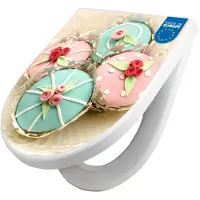 Banjado WC Sitz mit Absenkautomatik D Form Motiv Cupcakes [TDW3 10544]