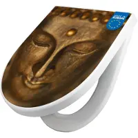 Banjado WC Sitz mit Absenkautomatik D Form Motiv Buddha Gold [TDW3 10087]