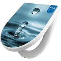 Banjado WC Sitz mit Absenkautomatik D Form Motiv Wassertropfen [TDW3 10139]