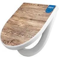 Banjado WC Sitz mit Absenkautomatik D Form Motiv Maserung [TDW3 12192]