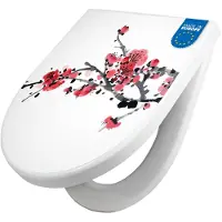 Banjado WC Sitz mit Absenkautomatik D Form Motiv Japanische Blüten 2 [TDW3 12882]
