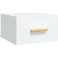 Décoshop26 - Wandmontierter Nachttisch mit Schublade 35 x 35 x 20 cm weißes Holzwerkstoff DEC034222