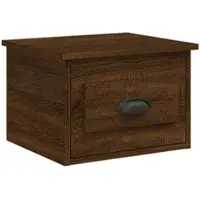 Décoshop26 - Wandmontierter Nachttisch mit Schublade 41,5 x 36 x 28 cm braunes Holzwerkstoff DEC034271