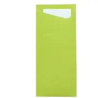PG PrimeGuest SUPPLY Prime Guest Bestecktasche Prime Fit in Kiwi 85 x 190 mm, mit 2-lagiger Tissue-Serviette in Weiß - 100 Stück