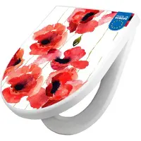 Banjado WC Sitz mit Absenkautomatik D Form Motiv Mohn Aquarell [TDW3 12326]
