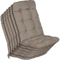 Beautissu 6er Set Hochlehner Auflagen Flair HL, 120x50x8cm, Taupe