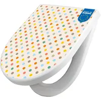 Banjado WC Sitz mit Absenkautomatik D Form Motiv Bunte Punkte [TDW3 11360]