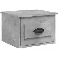 Décoshop26 - Wandmontierter Nachttisch mit Schubladen 50 x 36 x 40 cm Holzwerkstoff grau DEC034304