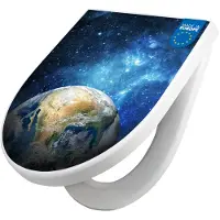 Banjado WC Sitz mit Absenkautomatik D Form Motiv Erdkugel [TDW3 10643]