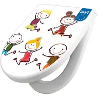 Banjado WC Sitz mit Absenkautomatik D Form Motiv Happy Kids [TDW3 10250]