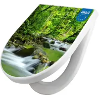 Banjado WC Sitz mit Absenkautomatik D Form Motiv Rauschender Bach [TDW3 10114]