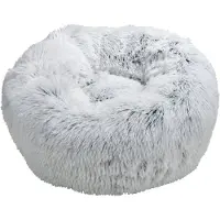 Dynamic24 Plüsch Hundebett 55cm Katzenbett Hunde Kissen Hundekorb Schlafplatz Hund Katze