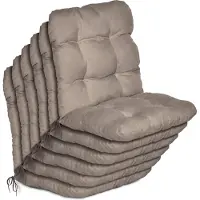 Beautissu 6er Set Niedriglehner Auflagen Set Flair NL, 100x50x8cm, Taupe