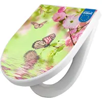Banjado WC Sitz mit Absenkautomatik D Form Motiv Japanische Kirschblüte [TDW3 11139]