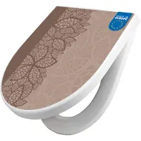 Banjado WC Sitz mit Absenkautomatik D Form Motiv Muster Blätter [TDW3 10341]