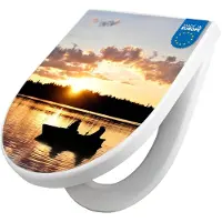 Banjado WC Sitz mit Absenkautomatik D Form Motiv Angler [TDW3 10554]