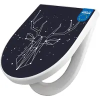 Banjado WC Sitz mit Absenkautomatik D Form Motiv Sternbild Hirsch [TDW3 12854]