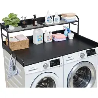 Vevor Arbeitsplatte für Waschmaschine &amp; Trockner (137 x 69,9 cm) mit Haken &amp; Ablage