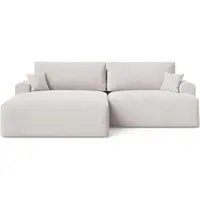 GRAINGOLD Ecksofa L-Form Links Serene - Ecksofa mit Schlaffunktion und Bettkasten - Moderne Ecksofa, Wohnzimmer Ecksofa - Eckcouch Grau (Castel 80)