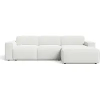 GRAINGOLD Ecksofa L-Form Rechts Lavia - Moderne Ecksofa, Wohnzimmer Ecksofa - Eckcouch Weiß (Quelle 01)