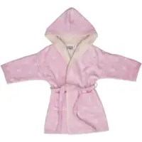Framsohn Frottier Kinderbademantel mit Kapuze "Organic Stars" in Rosa | Gr.: 128
