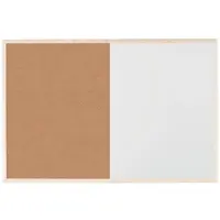 BI-Office Budget Nicht-Magnetische Kombitafel mit Holzrahmen 80x60cm