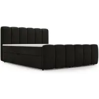 GRAINGOLD Boxspringbett Cloud 180x200 - Bett mit Matratze und Topper - Boxspringbett mit Bettkasten und Matratze - Boxspringbett Dunkelgrau (Royal 37)