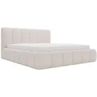 GRAINGOLD Polsterbett Cloud 160x200 cm - Bett 160x200, Polsterbett mit Bettkasten & Lattenrost - Bouclé-Stoff - Bett Beige (Anthology 1)