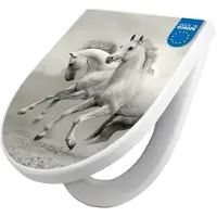 Banjado WC Sitz mit Absenkautomatik D Form Motiv Wilde Pferde SW [TDW3 11361]