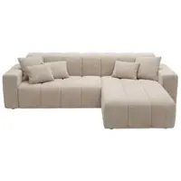 GRAINGOLD Ecksofa L-Form Rechts Nork - Moderne Ecksofa, Wohnzimmer Ecksofa - Eckcouch Beige (Komodo 11)