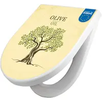 Banjado WC Sitz mit Absenkautomatik D Form Motiv Olivenbaum [TDW3 11129]
