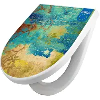 Banjado WC Sitz mit Absenkautomatik D Form Motiv Patina [TDW3 12077]