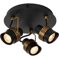 Lucide TUNDRAN – Deckenstrahler (Deckenleuchte) – Ø 21 cm – 3xGU10 – Schwarz