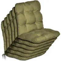 Beautissu 6er Set Niedriglehner Auflagen Set Flair NL, 100x50x8cm, Olivegrün