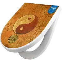 Banjado WC Sitz mit Absenkautomatik D Form Motiv Yin Yang [TDW3 12054]
